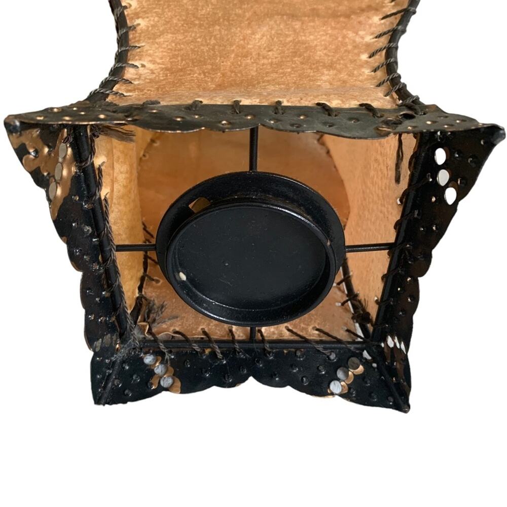 Hyde Leather Western Table Top Candle Light Lantern - Picture 6 of 7